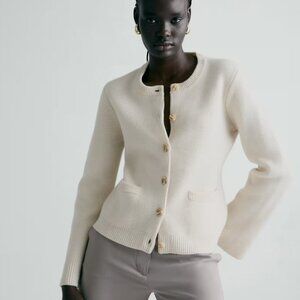 Mongolian Cashmere Structured Cardigan